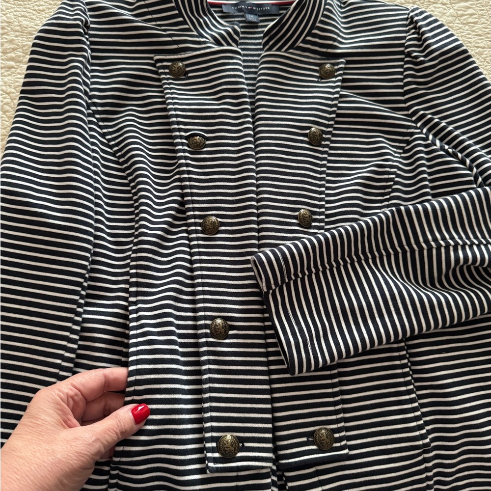 NWOT Tommy Hilfiger Striped Band Jacket Size Large - Picture 6 of 10